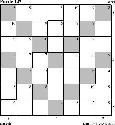 Step-by-Step Instructions for Puzzle 147 with all 10 steps marked