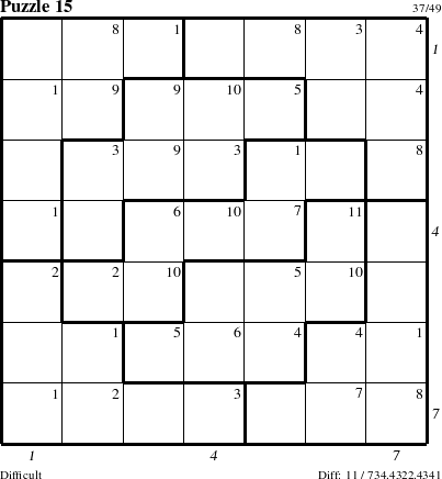 Step-by-Step Instructions for Puzzle 15 with all 11 steps marked