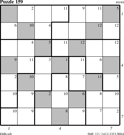 Step-by-Step Instructions for Puzzle 159 with all 12 steps marked