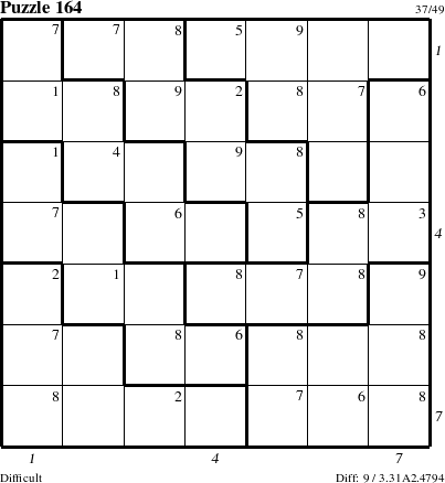 Step-by-Step Instructions for Puzzle 164 with all 9 steps marked