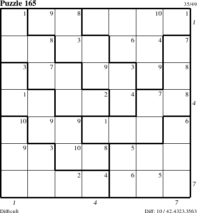 Step-by-Step Instructions for Puzzle 165 with all 10 steps marked