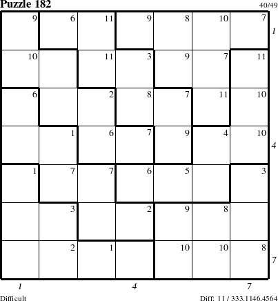 Step-by-Step Instructions for Puzzle 182 with all 11 steps marked