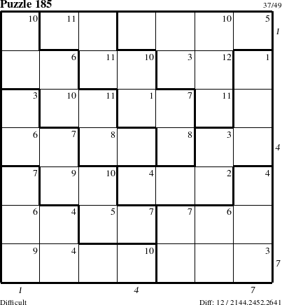 Step-by-Step Instructions for Puzzle 185 with all 12 steps marked