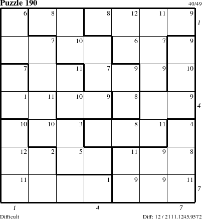 Step-by-Step Instructions for Puzzle 190 with all 12 steps marked