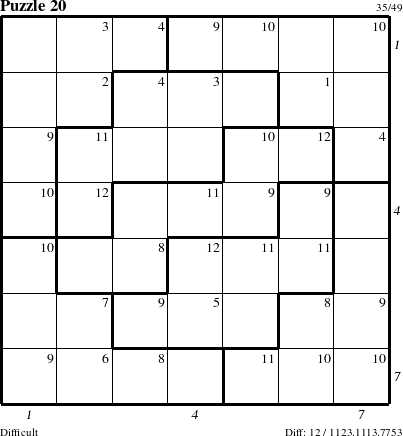 Step-by-Step Instructions for Puzzle 20 with all 12 steps marked