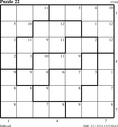 Step-by-Step Instructions for Puzzle 22 with all 12 steps marked