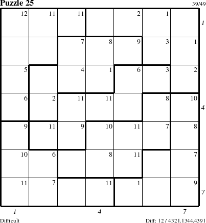 Step-by-Step Instructions for Puzzle 25 with all 12 steps marked