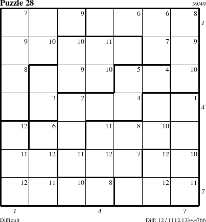 Step-by-Step Instructions for Puzzle 28 with all 12 steps marked