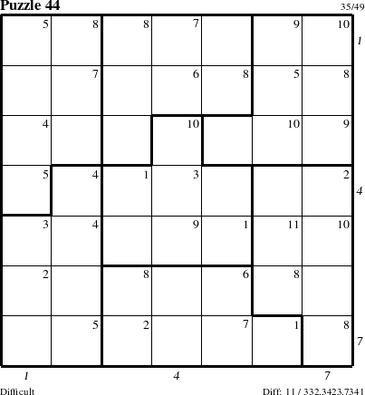 Step-by-Step Instructions for Puzzle 44 with all 11 steps marked