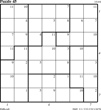 Step-by-Step Instructions for Puzzle 45 with all 11 steps marked