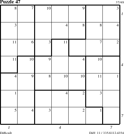 Step-by-Step Instructions for Puzzle 47 with all 11 steps marked