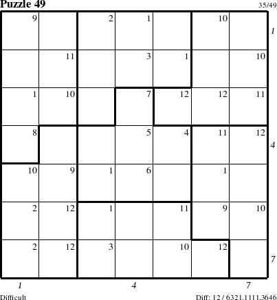 Step-by-Step Instructions for Puzzle 49 with all 12 steps marked