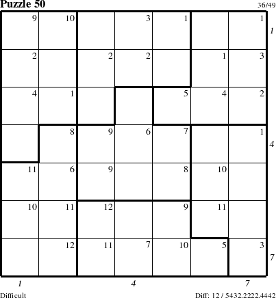 Step-by-Step Instructions for Puzzle 50 with all 12 steps marked