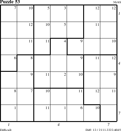 Step-by-Step Instructions for Puzzle 53 with all 12 steps marked