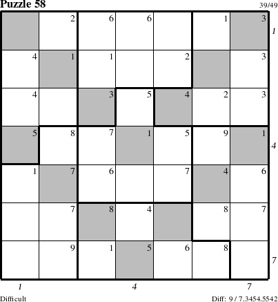 Step-by-Step Instructions for Puzzle 58 with all 9 steps marked