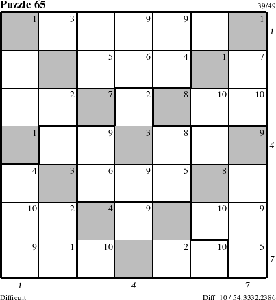 Step-by-Step Instructions for Puzzle 65 with all 10 steps marked