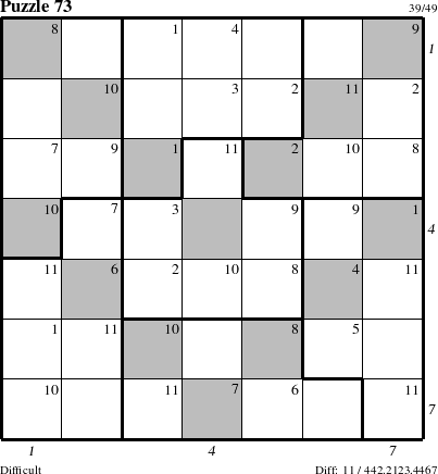 Step-by-Step Instructions for Puzzle 73 with all 11 steps marked