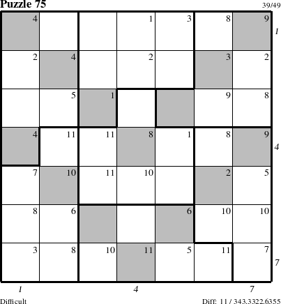 Step-by-Step Instructions for Puzzle 75 with all 11 steps marked