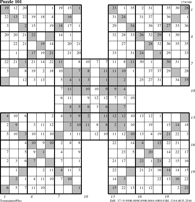 Step-by-Step Instructions for Puzzle 101 with all 37 steps marked