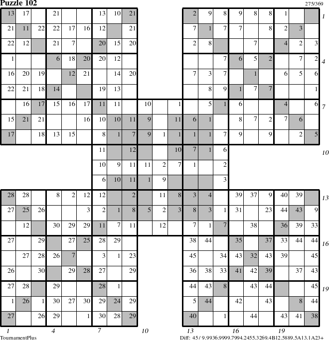 Step-by-Step Instructions for Puzzle 102 with all 45 steps marked