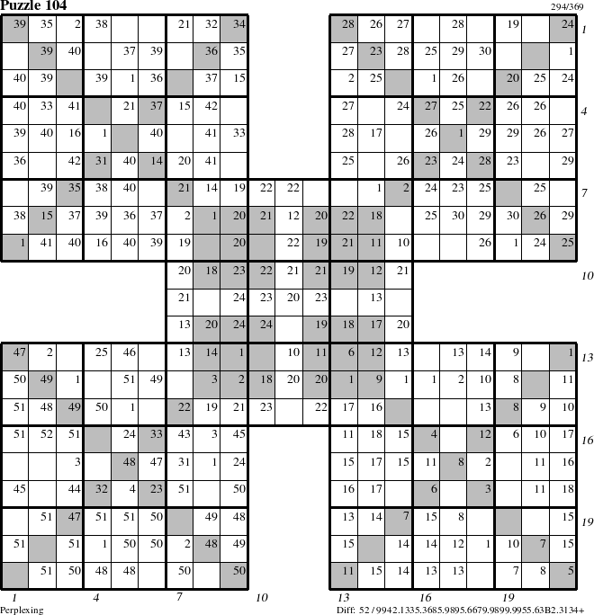 Step-by-Step Instructions for Puzzle 104 with all 52 steps marked