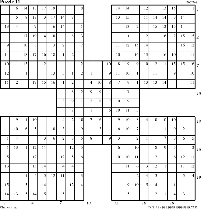 Step-by-Step Instructions for Puzzle 11 with all 19 steps marked