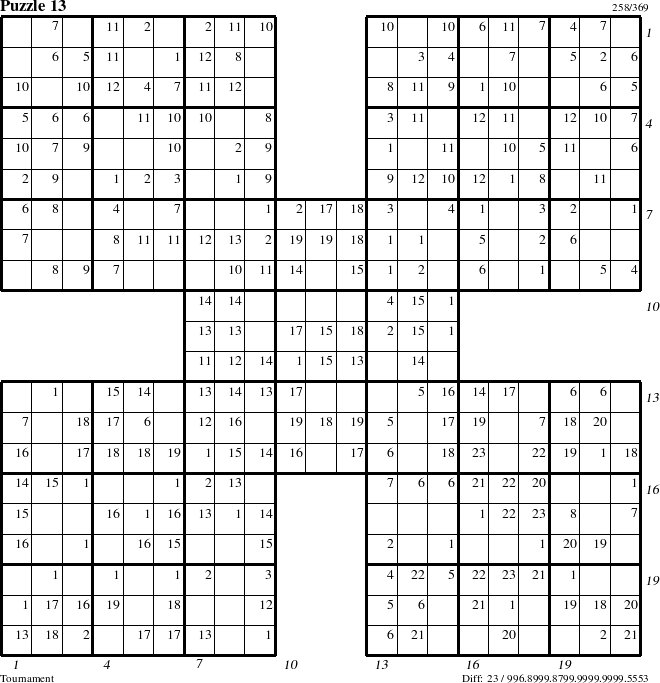 Step-by-Step Instructions for Puzzle 13 with all 23 steps marked