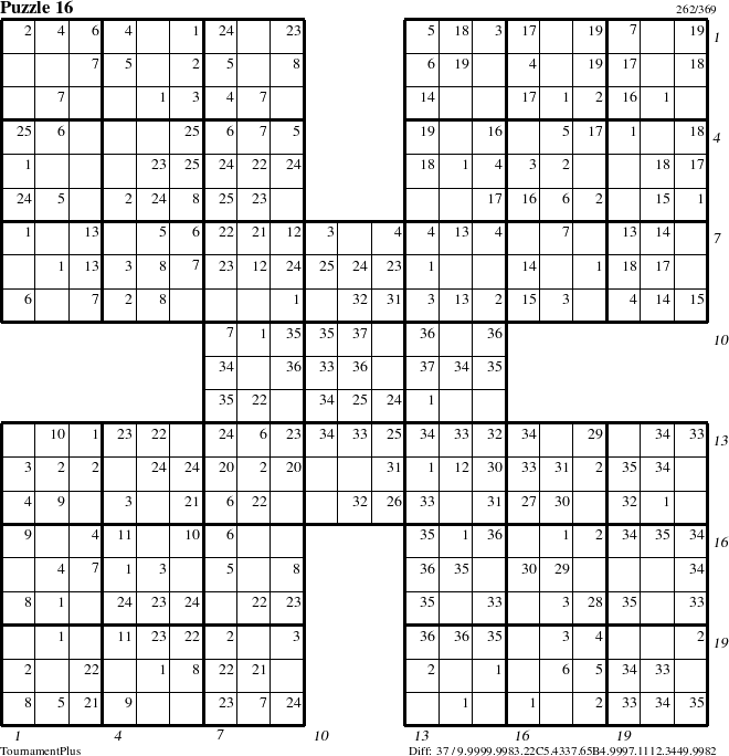 Step-by-Step Instructions for Puzzle 16 with all 37 steps marked