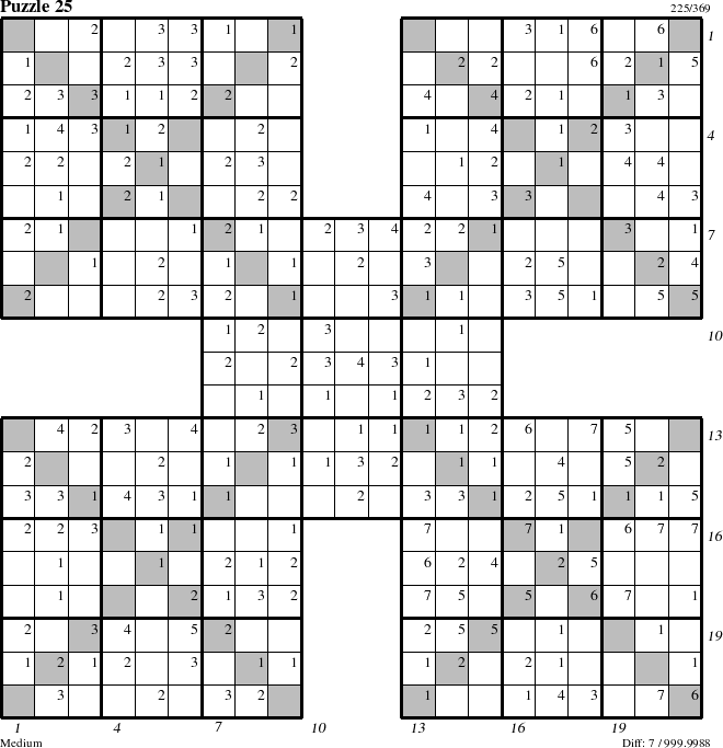 Step-by-Step Instructions for Puzzle 25 with all 7 steps marked