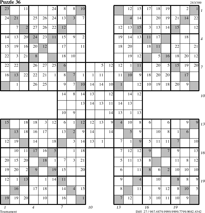 Step-by-Step Instructions for Puzzle 36 with all 27 steps marked