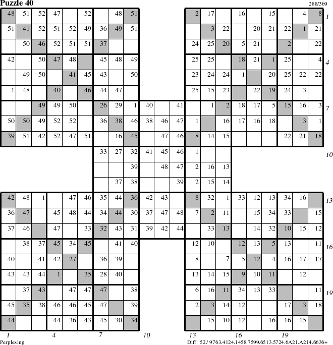 Step-by-Step Instructions for Puzzle 40 with all 52 steps marked