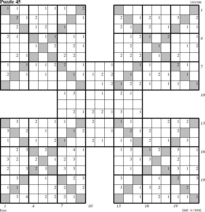 Step-by-Step Instructions for Puzzle 45 with all 4 steps marked