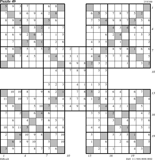 Step-by-Step Instructions for Puzzle 49 with all 11 steps marked