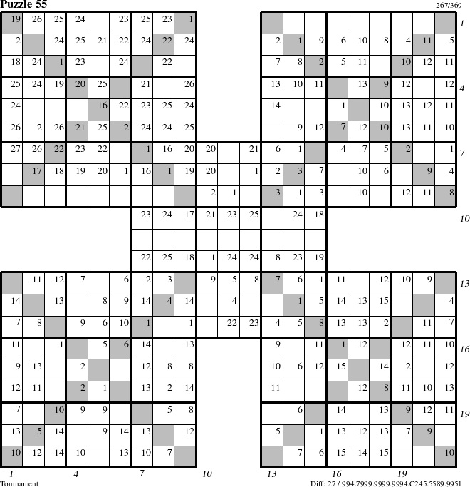 Step-by-Step Instructions for Puzzle 55 with all 27 steps marked