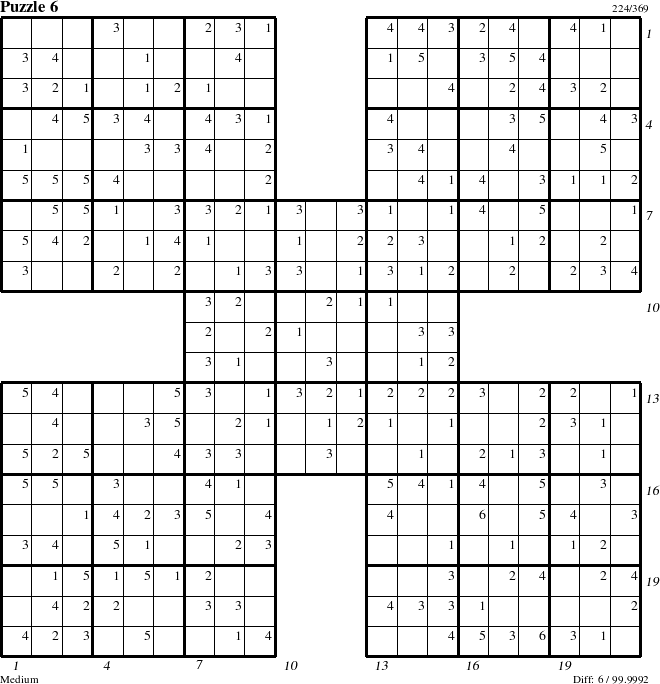 Step-by-Step Instructions for Puzzle 6 with all 6 steps marked