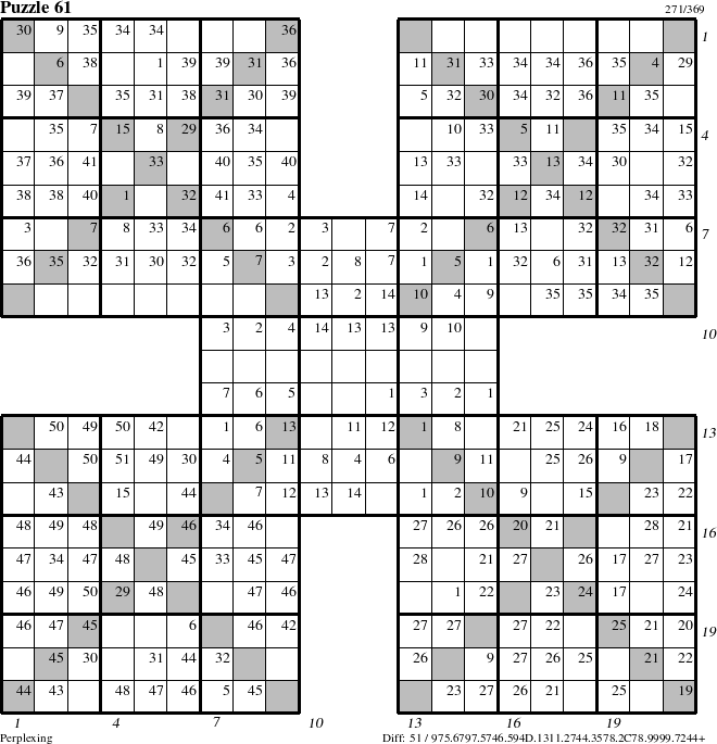 Step-by-Step Instructions for Puzzle 61 with all 51 steps marked