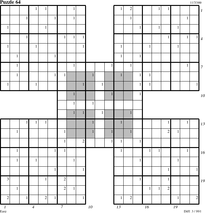 Step-by-Step Instructions for Puzzle 64 with all 3 steps marked