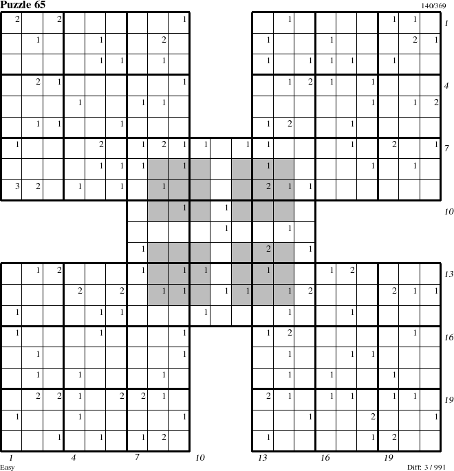 Step-by-Step Instructions for Puzzle 65 with all 3 steps marked