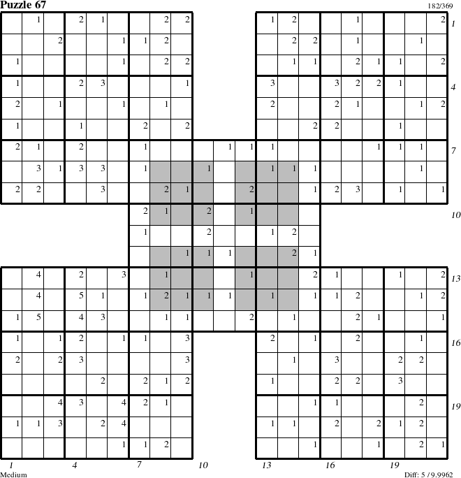 Step-by-Step Instructions for Puzzle 67 with all 5 steps marked