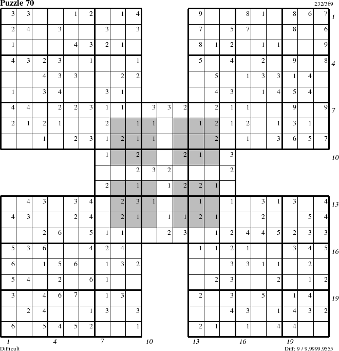 Step-by-Step Instructions for Puzzle 70 with all 9 steps marked