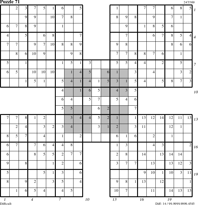 Step-by-Step Instructions for Puzzle 71 with all 14 steps marked