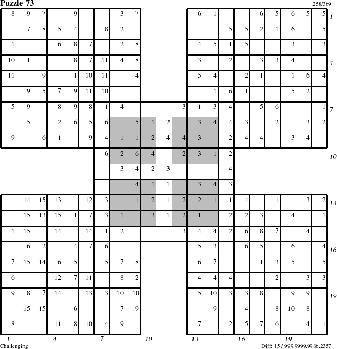 Step-by-Step Instructions for Puzzle 73 with all 15 steps marked