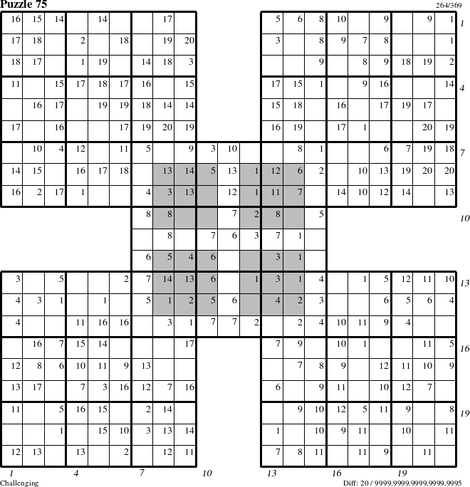 Step-by-Step Instructions for Puzzle 75 with all 20 steps marked