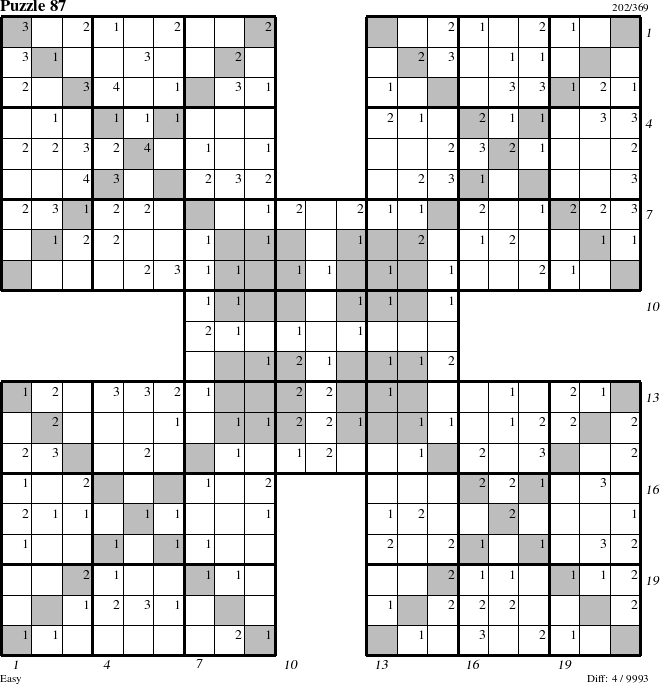 Step-by-Step Instructions for Puzzle 87 with all 4 steps marked