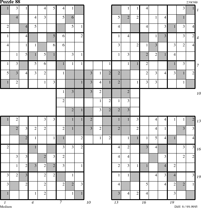 Step-by-Step Instructions for Puzzle 88 with all 6 steps marked