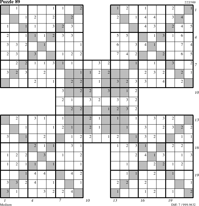 Step-by-Step Instructions for Puzzle 89 with all 7 steps marked