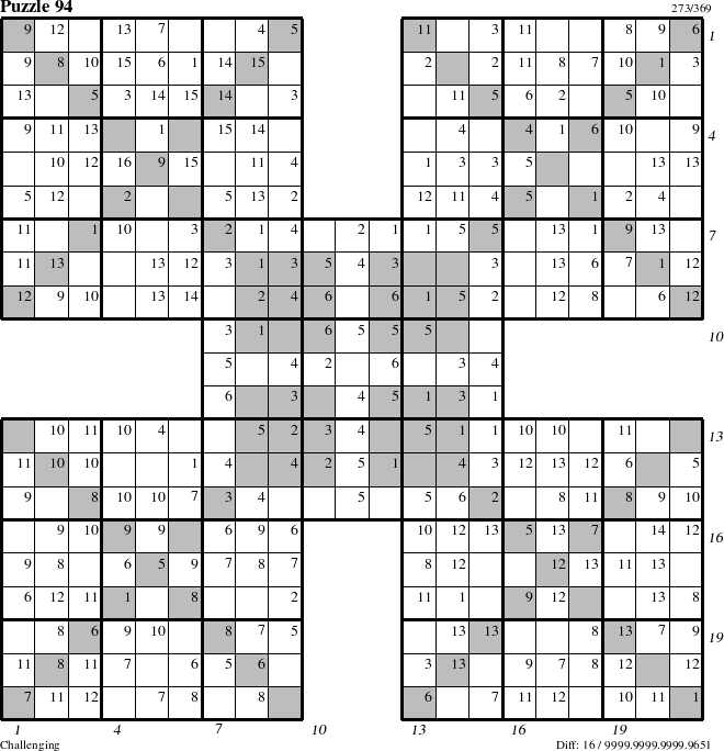 Step-by-Step Instructions for Puzzle 94 with all 16 steps marked