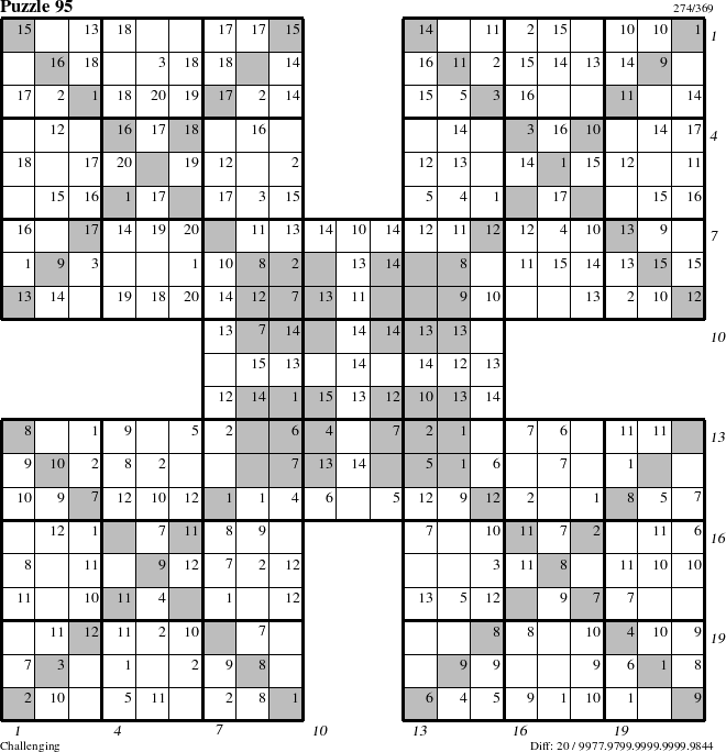 Step-by-Step Instructions for Puzzle 95 with all 20 steps marked