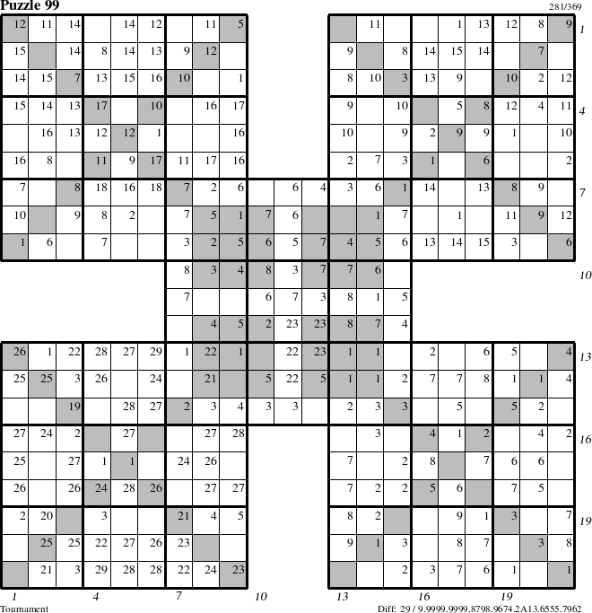 Step-by-Step Instructions for Puzzle 99 with all 29 steps marked