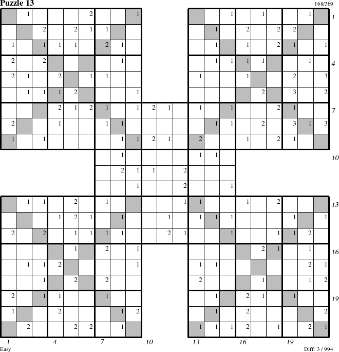 Step-by-Step Instructions for Puzzle 13 with all 3 steps marked